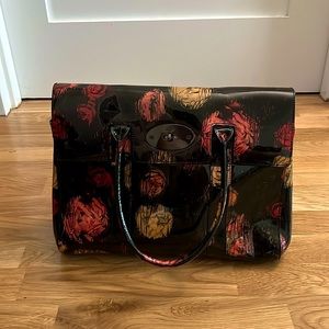 Mulberry patent leather floral print bayswater shoulder bag